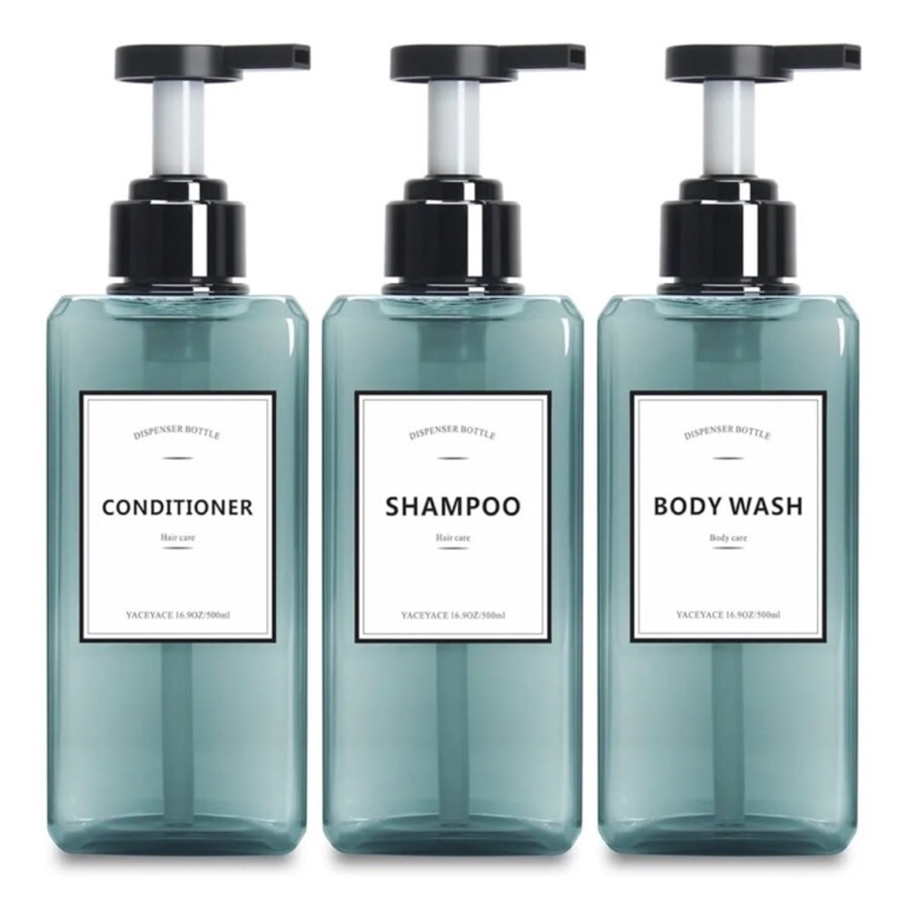 Blue grey 3-pack pump dispensers